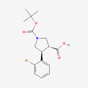 (3R,4S)-4-(2-Bromophenyl)-1-(tert-butoxycarbonyl)pyrrolidine-3-carboxylic acid