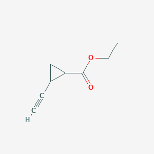 molecular formula C8H10O2 B13882112 Ethyl 2-ethynylcyclopropane-1-carboxylate 