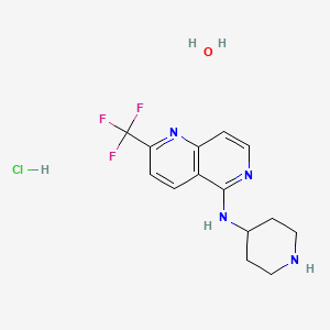 N-piperidin-4-yl-2-(trifluoromethyl)-1,6-naphthyridin-5-amine hydrochloride monohydrate