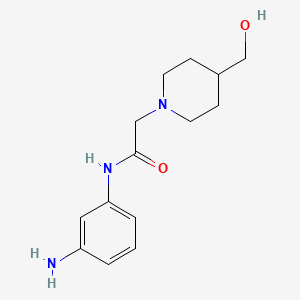 molecular formula C14H21N3O2 B13882148 N-(3-aminophenyl)-2-[4-(hydroxymethyl)piperidin-1-yl]acetamide 