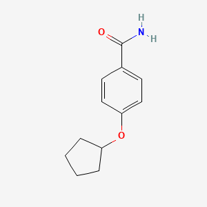 molecular formula C12H15NO2 B13882220 4-Cyclopentyloxybenzamide 