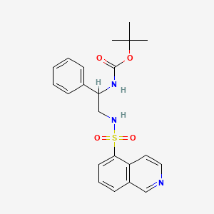 molecular formula C22H25N3O4S B13882233 tert-butyl N-[2-(isoquinolin-5-ylsulfonylamino)-1-phenylethyl]carbamate 