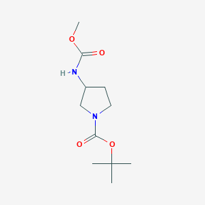 molecular formula C11H20N2O4 B13882241 1-(Tert-butyloxycarbonyl)-3-(methoxycarbonylamino)pyrrolidine 