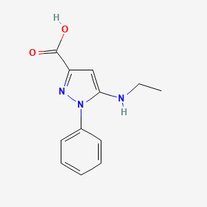 molecular formula C12H13N3O2 B13882265 5-(Ethylamino)-1-phenylpyrazole-3-carboxylic acid 