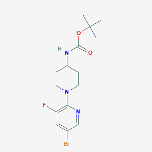 molecular formula C15H21BrFN3O2 B13882303 tert-butyl N-[1-(5-bromo-3-fluoropyridin-2-yl)piperidin-4-yl]carbamate 