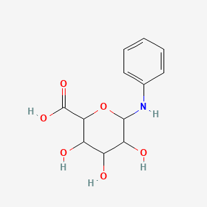 molecular formula C12H15NO6 B13882310 6-Anilino-3,4,5-trihydroxyoxane-2-carboxylic acid 