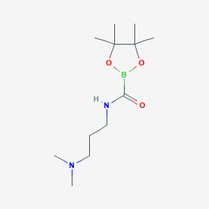 molecular formula C12H25BN2O3 B13882469 N-(3-(Dimethylamino)propyl)-4,4,5,5-tetramethyl-1,3,2-dioxaborolane-2-carboxamide 