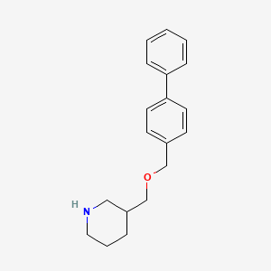 molecular formula C19H23NO B1388251 3-[([1,1'-Biphenyl]-4-ylmethoxy)methyl]piperidine CAS No. 946713-02-6