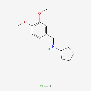 molecular formula C14H22ClNO2 B1388254 Cyclopentyl-(3,4-dimethoxy-benzyl)-amine hydrochloride CAS No. 210291-83-1