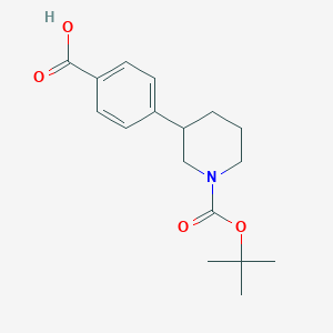 molecular formula C17H23NO4 B1388261 4-(1-(tert-Butoxycarbonyl)piperidin-3-yl)benzoic acid CAS No. 916421-44-8