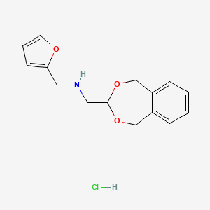 molecular formula C15H18ClNO3 B1388267 (5,9-Dihydro-6,8-dioxa-benzocyclohepten-7-ylmethyl)-furan-2-ylmethyl-amine hcl CAS No. 1185303-20-1