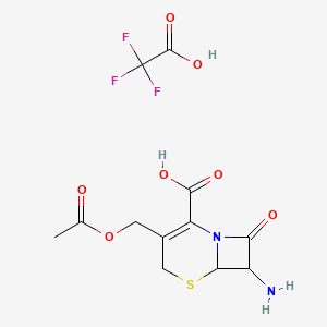 molecular formula C12H13F3N2O7S B1388268 3-Acetoxymethyl-7-amino-8-oxo-5-thia-1-aza-bicyclo[4.2.0]-oct-2-ene-2-carboxylic acid trifluoroacetic acid salt CAS No. 1219345-59-1
