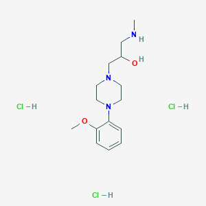 molecular formula C15H28Cl3N3O2 B1388276 1-[4-(2-Methoxy-phenyl)-piperazin-1-YL]-3-methyl-amino-propan-2-OL trihydrochloride CAS No. 1185294-46-5