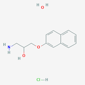 molecular formula C13H18ClNO3 B1388277 1-Amino-3-(naphthalen-2-yloxy)-propan-2-ol hydrochloride hydrate CAS No. 1452488-11-7