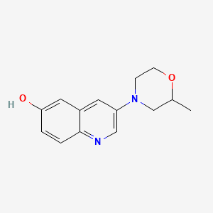 molecular formula C14H16N2O2 B13882786 3-(2-Methylmorpholin-4-yl)quinolin-6-ol 