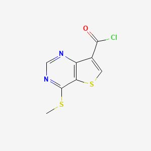 molecular formula C8H5ClN2OS2 B13882801 4-Methylsulfanylthieno[3,2-d]pyrimidine-7-carbonyl chloride 