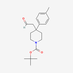 molecular formula C19H27NO3 B13882815 Tert-butyl 4-(4-methylphenyl)-4-(2-oxoethyl)piperidine-1-carboxylate 