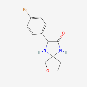 molecular formula C12H13BrN2O2 B13882848 3-(4-bromophenyl)-7-Oxa-1,4-diazaspiro[4.4]nonan-2-one 