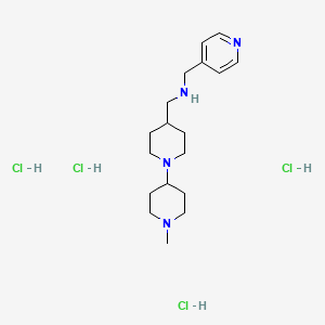 molecular formula C18H34Cl4N4 B1388287 [(1'-Methyl-1,4'-bipiperidin-4-yl)methyl]-(pyridin-4-ylmethyl)amine tetrahydrochloride CAS No. 1185296-29-0