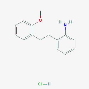 molecular formula C15H18ClNO B1388288 {2-[2-(2-Methoxyphenyl)ethyl]phenyl}amine hydrochloride CAS No. 1184976-66-6