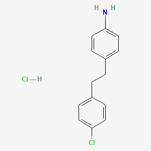 molecular formula C14H15Cl2N B1388289 {4-[2-(4-Chlorophenyl)ethyl]phenyl}amine hydrochloride CAS No. 1185297-02-2