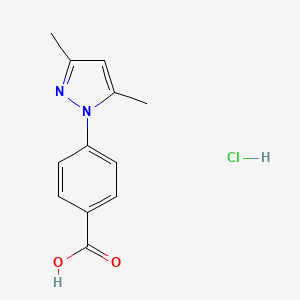 molecular formula C12H13ClN2O2 B1388298 4-(3,5-Dimethyl-1H-pyrazol-1-YL)benzoic acid hydrochloride CAS No. 1185084-16-5