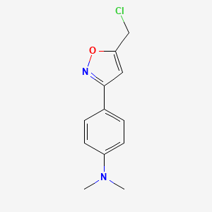 molecular formula C12H13ClN2O B13883020 [4-(5-Chloromethyl-isoxazol-3-yl)-phenyl]-dimethyl-amine 