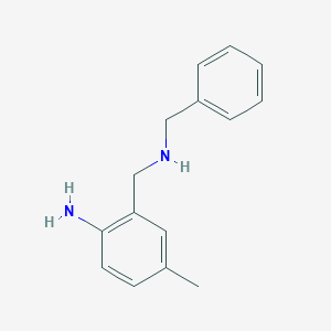 molecular formula C15H18N2 B13883078 2-[(Benzylamino)methyl]-4-methylaniline 