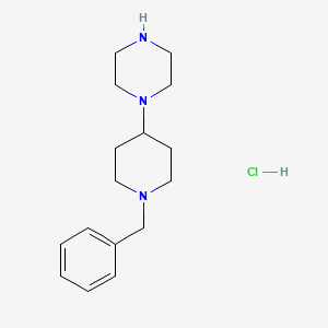 molecular formula C16H26ClN3 B1388309 1-(1-Benzylpiperidin-4-yl)piperazine hydrochloride CAS No. 1185003-26-2