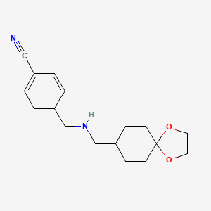 molecular formula C17H22N2O2 B13883127 4-[(1,4-Dioxaspiro[4.5]decan-8-ylmethylamino)methyl]benzonitrile 
