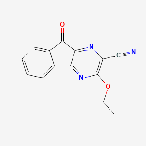 molecular formula C14H9N3O2 B13883207 3-Ethoxy-9-oxoindeno[1,2-b]pyrazine-2-carbonitrile 