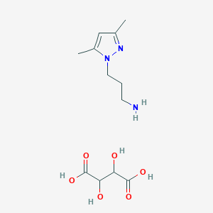 molecular formula C12H21N3O6 B1388322 3-(3,5-Dimethyl-pyrazol-1-yl)-propylaminetartrate CAS No. 898272-44-1