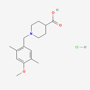 molecular formula C16H24ClNO3 B1388329 1-(4-Methoxy-2,5-dimethylbenzyl)piperidine-4-carboxylic acid hydrochloride CAS No. 1185295-78-6