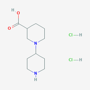 molecular formula C11H22Cl2N2O2 B1388330 1,4'-Bipiperidine-3-carboxylic acid dihydrochloride CAS No. 1185293-24-6