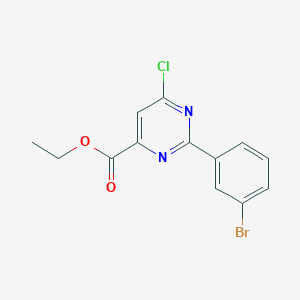 molecular formula C13H10BrClN2O2 B13883305 Ethyl 2-(3-bromophenyl)-6-chloropyrimidine-4-carboxylate 