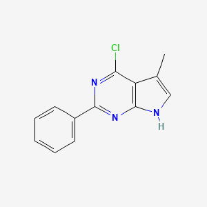 molecular formula C13H10ClN3 B13883309 4-chloro-5-methyl-2-phenyl-7H-pyrrolo[2,3-d]pyrimidine 