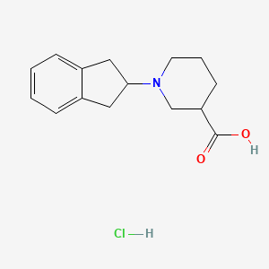 molecular formula C15H20ClNO2 B1388331 1-(2,3-Dihydro-1H-inden-2-YL)piperidine-3-carboxylic acid hydrochloride CAS No. 1185296-65-4