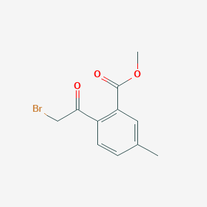 molecular formula C11H11BrO3 B13883327 Methyl 2-(2-bromoacetyl)-5-methylbenzoate 