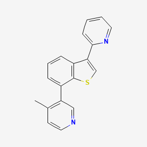 molecular formula C19H14N2S B13883365 4-Methyl-3-(3-pyridin-2-yl-1-benzothiophen-7-yl)pyridine 