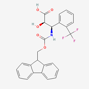 molecular formula C25H20F3NO5 B1388341 (2R,3R)-3-((((9H-Fluoren-9-yl)methoxy)carbonyl)amino)-2-hydroxy-3-(2-(trifluoromethyl)phenyl)propanoic acid CAS No. 1217682-40-0
