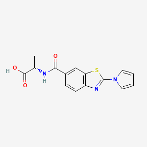 molecular formula C15H13N3O3S B1388344 N-{[2-(1H-pyrrol-1-yl)-1,3-benzothiazol-6-yl]carbonyl}-L-alanine CAS No. 1291831-57-6