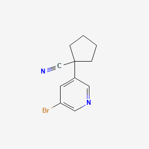 molecular formula C11H11BrN2 B13883464 1-(5-Bromopyridin-3-yl)cyclopentanecarbonitrile 