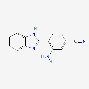 molecular formula C14H10N4 B13883467 3-amino-4-(1H-benzimidazol-2-yl)benzonitrile 