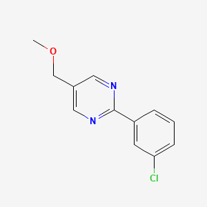molecular formula C12H11ClN2O B13883472 2-(3-Chlorophenyl)-5-(methoxymethyl)pyrimidine 
