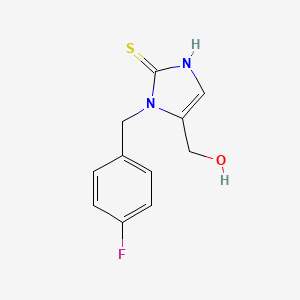 molecular formula C11H11FN2OS B1388348 [1-(4-fluorobenzyl)-2-mercapto-1H-imidazol-5-yl]methanol CAS No. 941868-96-8