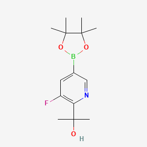 molecular formula C14H21BFNO3 B13883483 2-(3-Fluoro-5-(4,4,5,5-tetramethyl-1,3,2-dioxaborolan-2-yl)pyridin-2-yl)propan-2-ol 