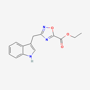 molecular formula C14H13N3O3 B1388350 ethyl 3-(1H-indol-3-ylmethyl)-1,2,4-oxadiazole-5-carboxylate CAS No. 1010900-45-4
