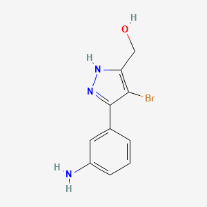 molecular formula C10H10BrN3O B13883501 [3-(3-aminophenyl)-4-bromo-1H-pyrazol-5-yl]methanol 