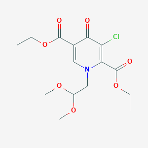 molecular formula C15H20ClNO7 B13883511 Diethyl 3-chloro-1-(2,2-dimethoxyethyl)-4-oxopyridine-2,5-dicarboxylate 