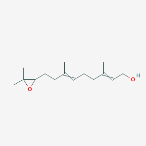 molecular formula C15H26O2 B13883516 10,11-Epoxy-3,7,11-trimethyl-2,6-dodecadienol 